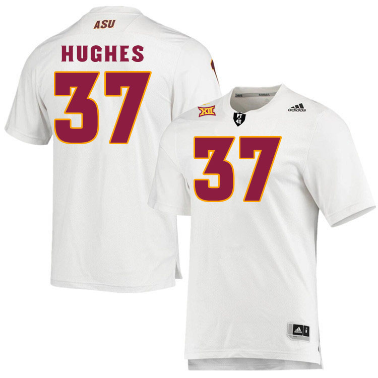 Men #37 Martell Hughes Arizona State Sun Devils College Football Jerseys Stitched-White